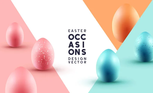 Pastel Chocolate Easter Eggs Background Layout — Stock Vector