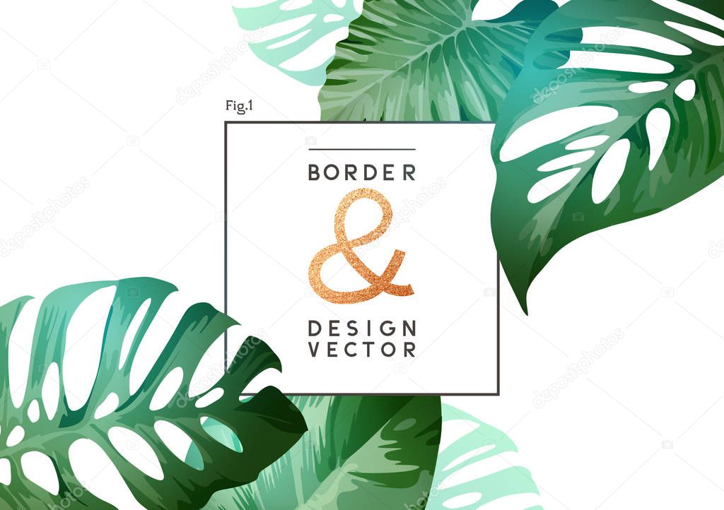 Tropical Botanical Frame Layout Design