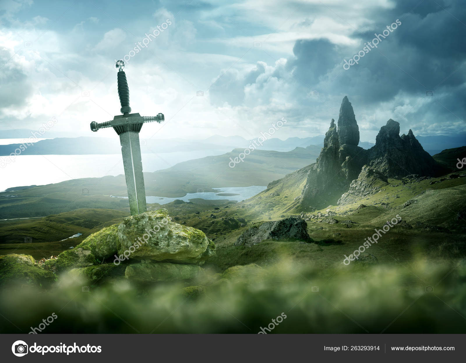 Ancient Mythical Sword Background Stock Photo by ©solarseven 263293914
