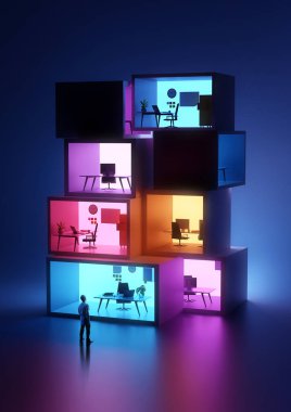 Glowing Business and Workplace Offices clipart