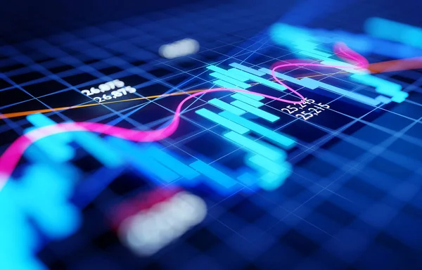 Economy Business and Investment Stock Chart — Stock Photo, Image