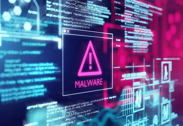 Malware detectado tela de aviso — Fotografia de Stock