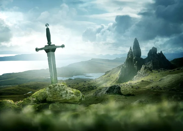 Ancient Mythical Sword Background — Stock Photo, Image