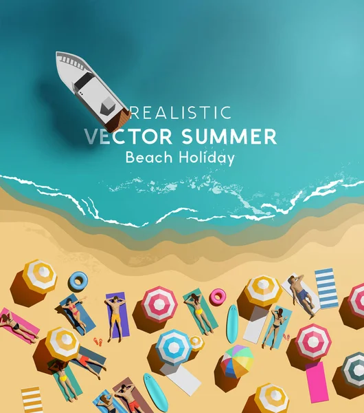 Summer Holiday With People Sunbathing Royalty Free Stock Illustrations