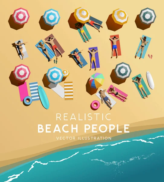 Top Aerial View of People Characters Relaxing On Holiday Royalty Free Stock Vectors