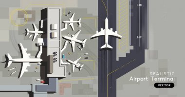 Havadan Görünüm - Havaalanı Terminali Ve Gelen Yolcu Ve Gidiş Airpl