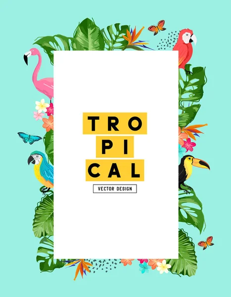 Tropical Summer Arrière-plan Mise en page — Image vectorielle