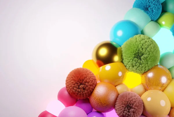 Abstraktní barevné kuličky a koule — Stock fotografie