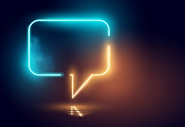 Parlayan Neon Konuşma Bubble Işık