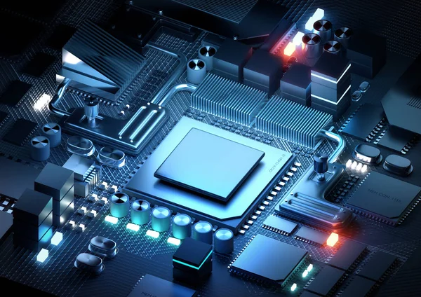 Microprocessor And CPU Technology Concept — Stock Photo, Image