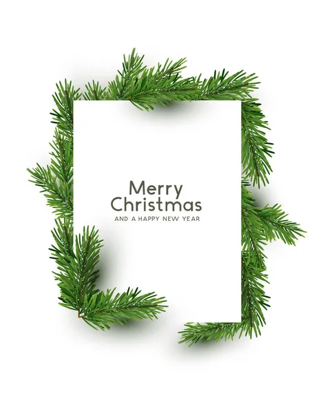 Joyeux Noël Forme faite avec des branches de pin — Image vectorielle