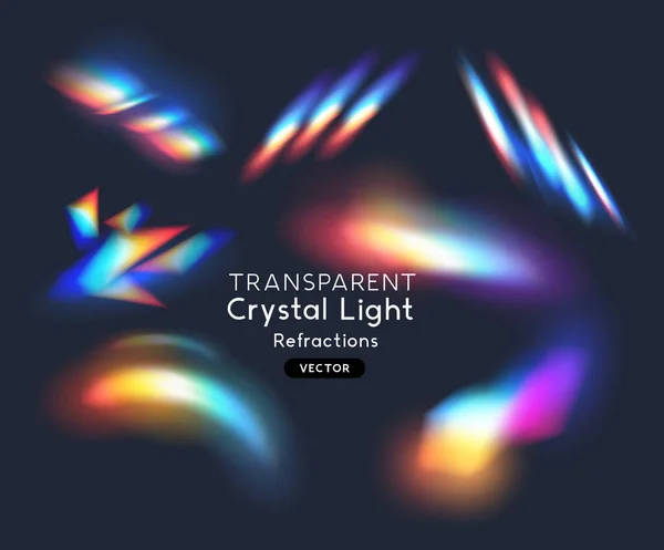 Crystal Rainbow Light Effects Desenhos Padrão Sobreposição Faixa Luz Ilustração —  Vetores de Stock
