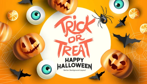 Espeluznante Divertido Feliz Halloween Evento Mockup Fondo Diseño Incluyendo Murciélagos — Archivo Imágenes Vectoriales