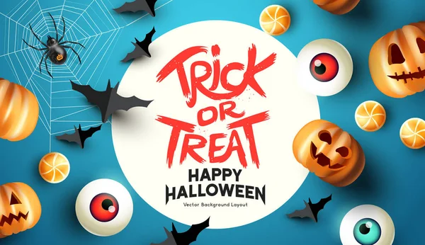 Espeluznante Divertido Feliz Halloween Diseño Del Evento Fondo Incluyendo Murciélagos — Archivo Imágenes Vectoriales