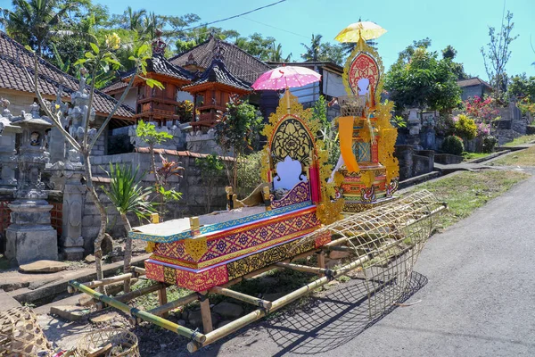 Bamboo Burial Litter Funeral Ritual Hindu Believers Consider Body Deceased — Stock Photo, Image