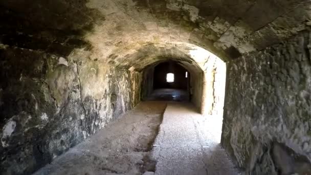 Hall dans la forteresse de La Mola. Structure défensive historique sur l'île de Minorque, Espagne.
