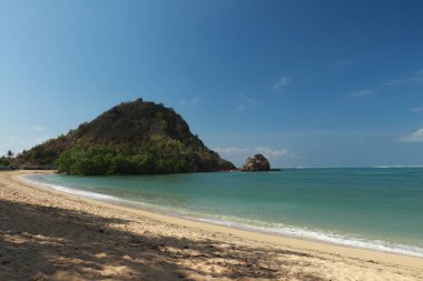 Kuta Sahili, Lombok, Endonezya. Sörf ve rahatlama için cennet.
