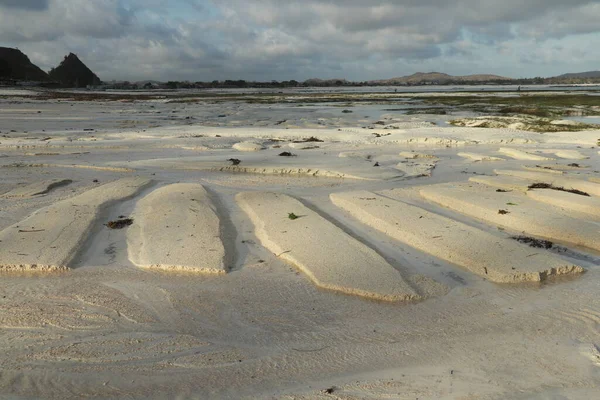 Coastal Strip Low Tide Desert Area Wet Sand Wavy Relief — Stock Photo, Image