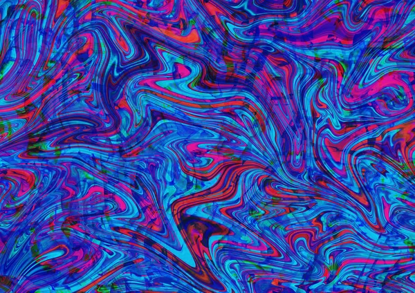 青と赤の抽象大理石効果の背景 — ストック写真