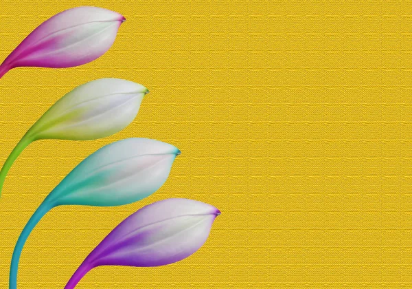 Colorato fiore primaverile con sfondo astratto oro — Foto Stock