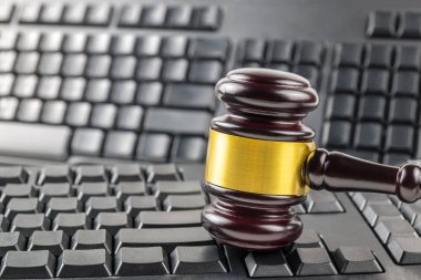 Gavel on keyboard