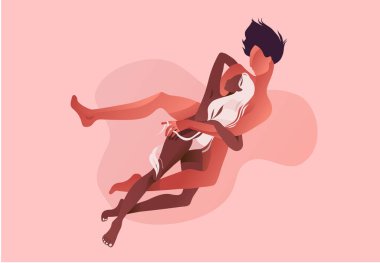 Güzel romantik çift seksten ve kucaklaşmadan sonra, 