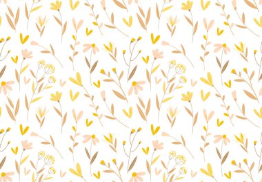 Çiçek desenli. El pürüzsüz vektör dokusu çizilmiş. 