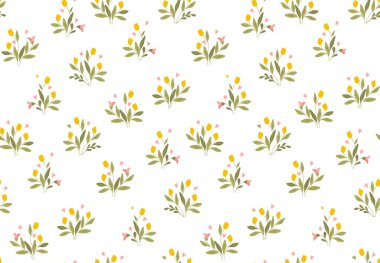 Çiçek desenli. El pürüzsüz vektör dokusu çizilmiş. 