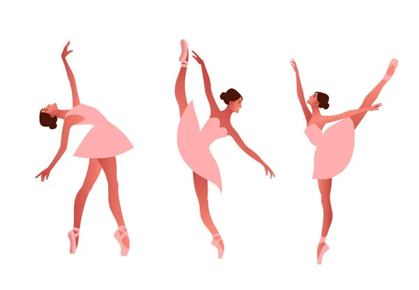 Belleza de ballet clásico conjunto de vectores planos — Vector de stock