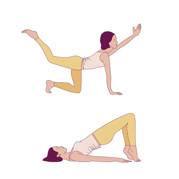Exercises to strengthen the muscles of the vagina and pelvic floor muscles. — 스톡 벡터