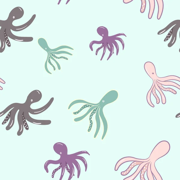 Ahtapot renkli seamless modeli