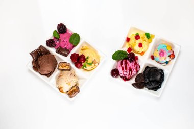 Farklı dondurma çeşitleri. 