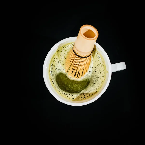 Matcha Aislado Sobre Fondo Negro —  Fotos de Stock