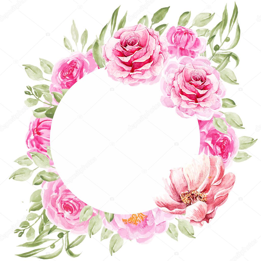 Flower frame vector for logo