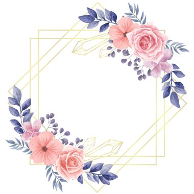 Logo için çiçek çerçeve vektörü