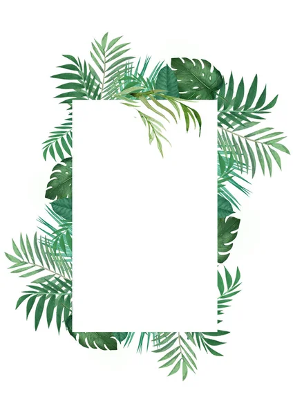 Green leaf frame for logo and text