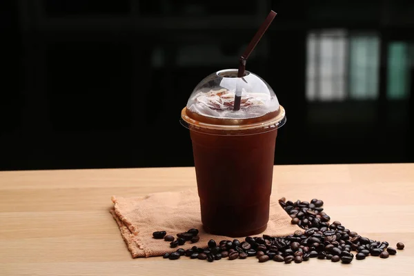 Ice Americano Café Noir Grains Café — Photo