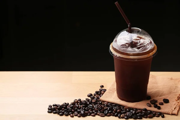 Американский Лед Черный Кофе Кофейные Зёрна — стоковое фото