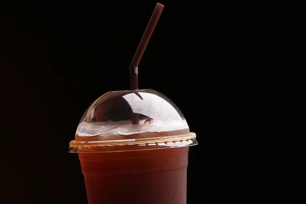 Ice Americano Fekete Kávé Kávébab — Stock Fotó