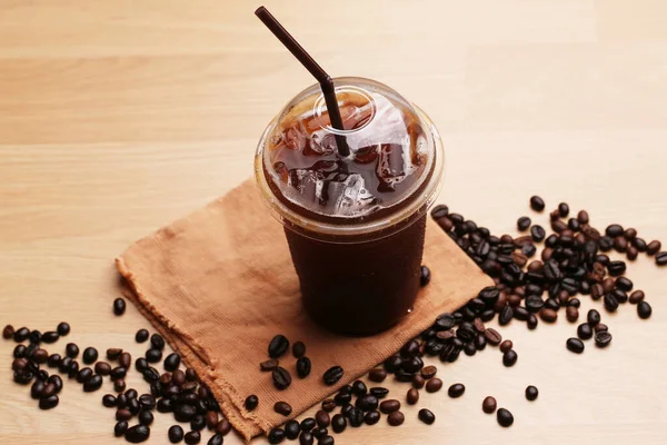 Ice Americano Café Noir Grains Café — Photo