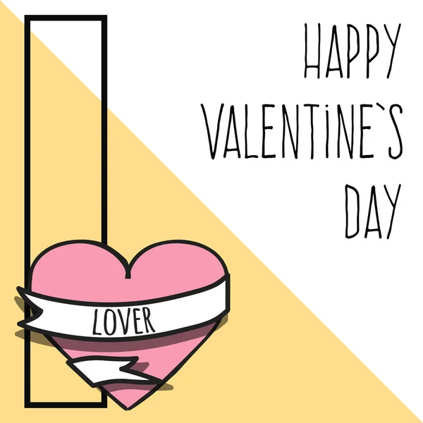 Happy Valentijnsdag Kaart Afbeelding Vector Formaat — Stockvector
