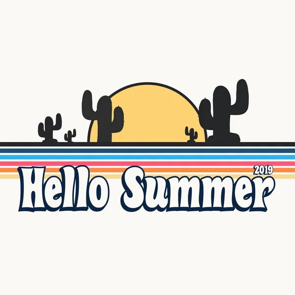 Retro Hallo Sommer Poster — Stockvektor