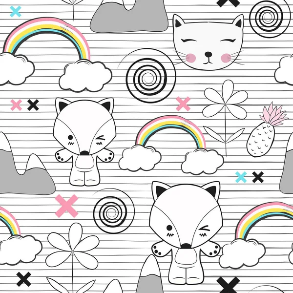 cute kids seamless pattern