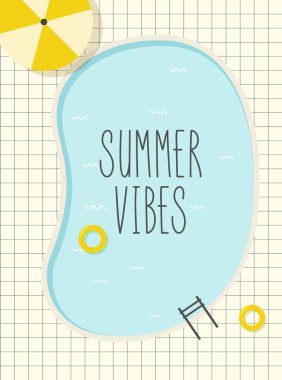 retro havuz yaz afişi