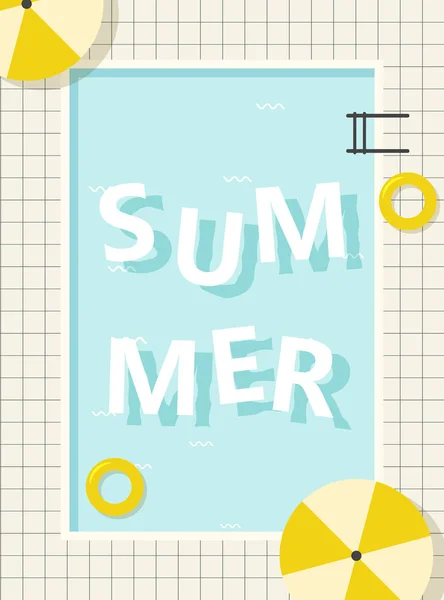Piscina retro cartel de verano — Archivo Imágenes Vectoriales