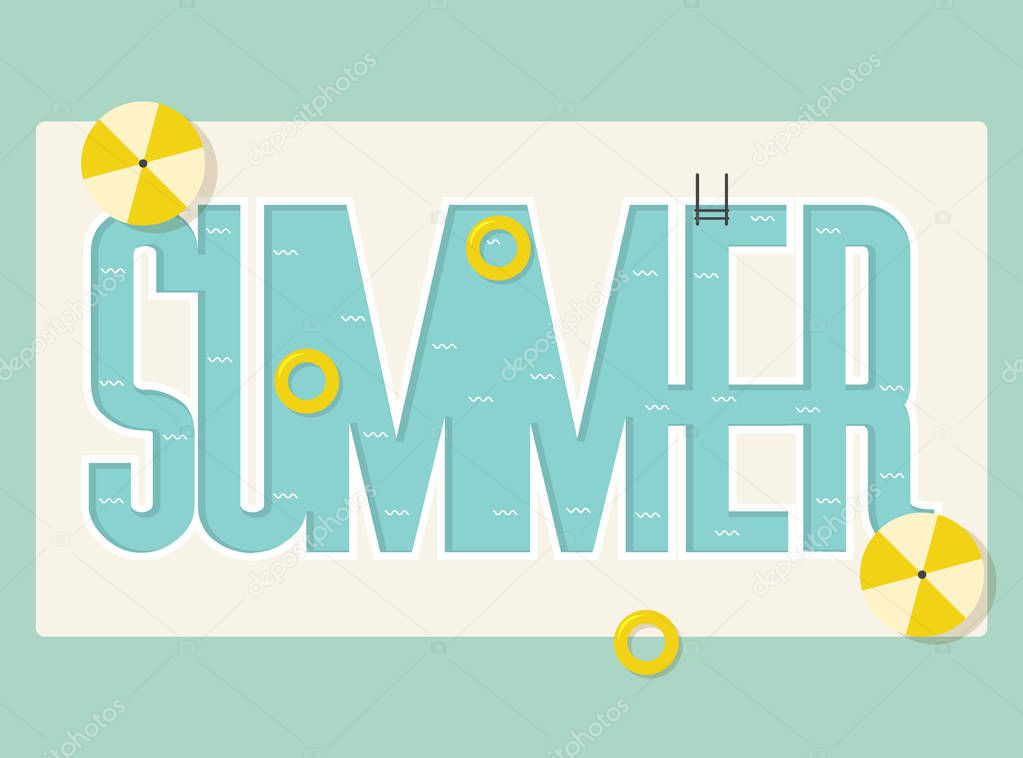 retro pool summer poster