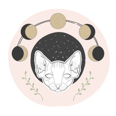 Sihirli okült tasarım, vektör biçiminde illüstrasyon