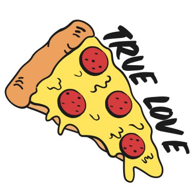 Komik gerçek pizzacı, vektör formatında illüstrasyon