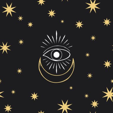 Sihirli okült tasarım, vektör biçiminde illüstrasyon