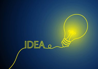 Vektör : Fikir kavramı arka plan ile ampul
